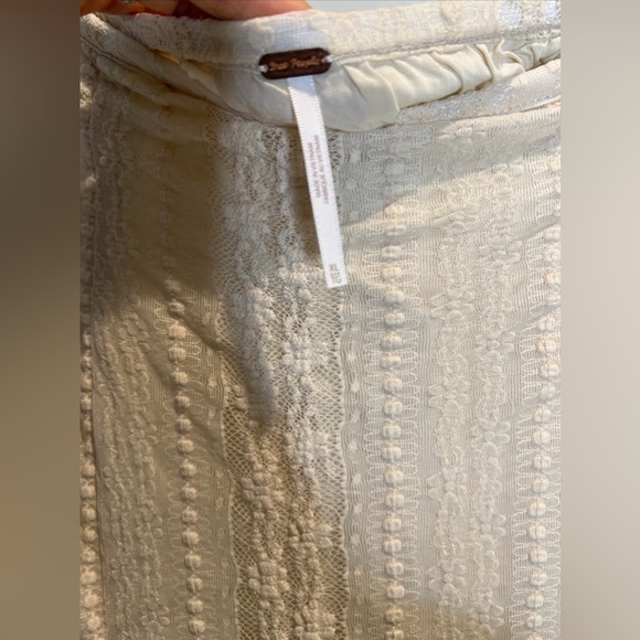 Free People Now & Then Romantic Lace Ruffles Vintage Skirt & Top Set XL - Picture 6 of 8